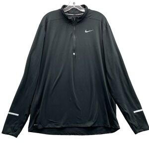 Nike Running Dri-Fit Pullover Men's Extra Large Black Half Zip Athletic Workout